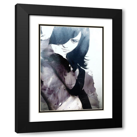 Flow Black Modern Wood Framed Art Print with Double Matting by Design Fabrikken