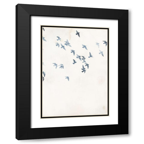 Pigeons Sky Black Modern Wood Framed Art Print with Double Matting by Design Fabrikken