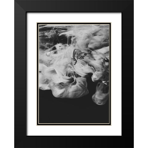 Black Ink Black Modern Wood Framed Art Print with Double Matting by Design Fabrikken
