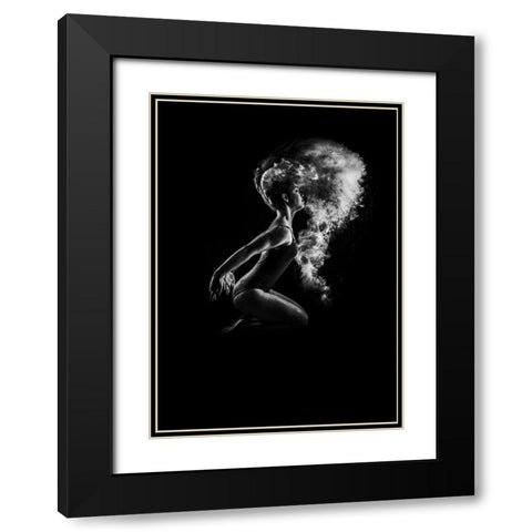 Dusted Black Modern Wood Framed Art Print with Double Matting by Design Fabrikken