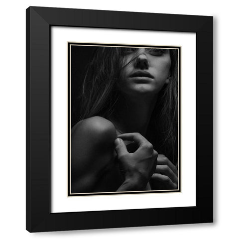 My Love Black Modern Wood Framed Art Print with Double Matting by Design Fabrikken