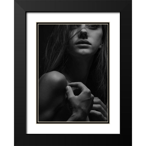 My Love Black Modern Wood Framed Art Print with Double Matting by Design Fabrikken