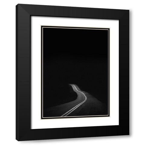 Road to Nowhere Black Modern Wood Framed Art Print with Double Matting by Design Fabrikken