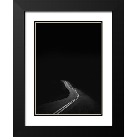 Road to Nowhere Black Modern Wood Framed Art Print with Double Matting by Design Fabrikken