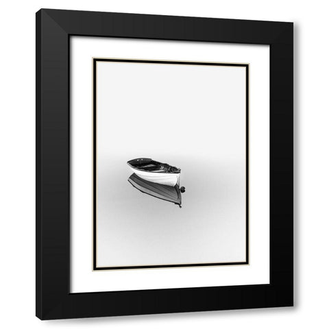 Solemn Black Modern Wood Framed Art Print with Double Matting by Design Fabrikken
