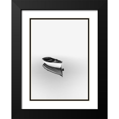 Solemn Black Modern Wood Framed Art Print with Double Matting by Design Fabrikken
