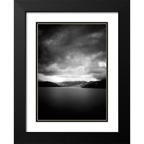 Stormful Black Modern Wood Framed Art Print with Double Matting by Design Fabrikken