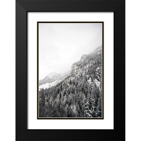 Suganth Black Modern Wood Framed Art Print with Double Matting by Design Fabrikken