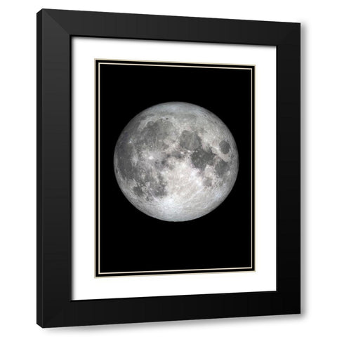 The Moon Black Modern Wood Framed Art Print with Double Matting by Design Fabrikken