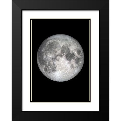 The Moon Black Modern Wood Framed Art Print with Double Matting by Design Fabrikken