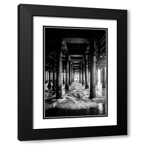 Under the Bridge Black Modern Wood Framed Art Print with Double Matting by Design Fabrikken