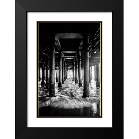 Under the Bridge Black Modern Wood Framed Art Print with Double Matting by Design Fabrikken
