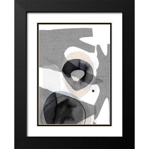 Paper 1 Black Modern Wood Framed Art Print with Double Matting by Design Fabrikken
