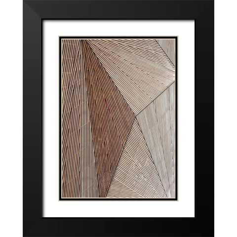 Wooden Structure Black Modern Wood Framed Art Print with Double Matting by Design Fabrikken