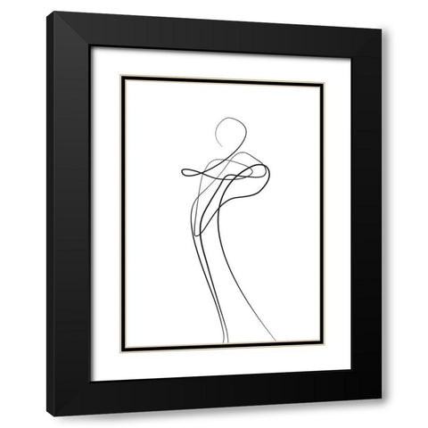 Shape of You 1 Black Modern Wood Framed Art Print with Double Matting by Design Fabrikken