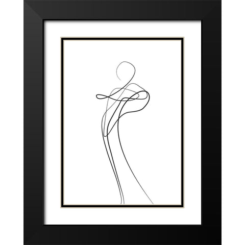 Shape of You 1 Black Modern Wood Framed Art Print with Double Matting by Design Fabrikken