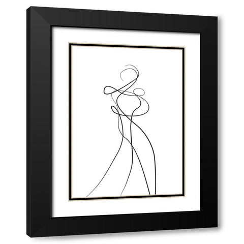 Shape of You 2 Black Modern Wood Framed Art Print with Double Matting by Design Fabrikken