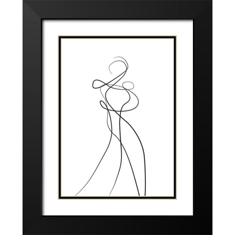 Shape of You 2 Black Modern Wood Framed Art Print with Double Matting by Design Fabrikken
