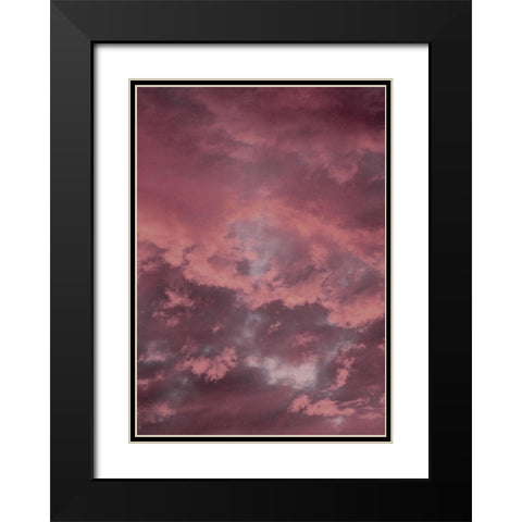 Pink Sky Black Modern Wood Framed Art Print with Double Matting by Design Fabrikken