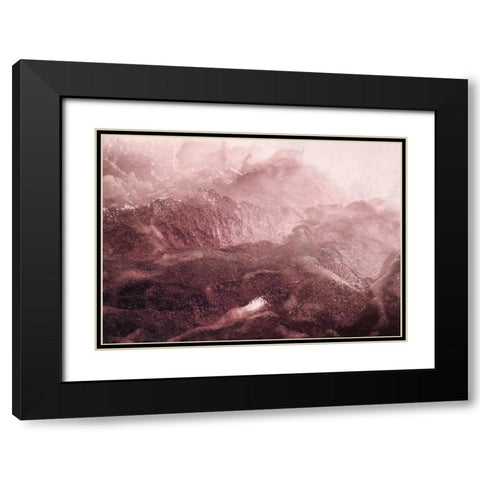Pink Motion Black Modern Wood Framed Art Print with Double Matting by Design Fabrikken