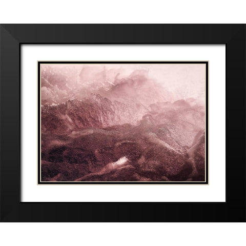 Pink Motion Black Modern Wood Framed Art Print with Double Matting by Design Fabrikken