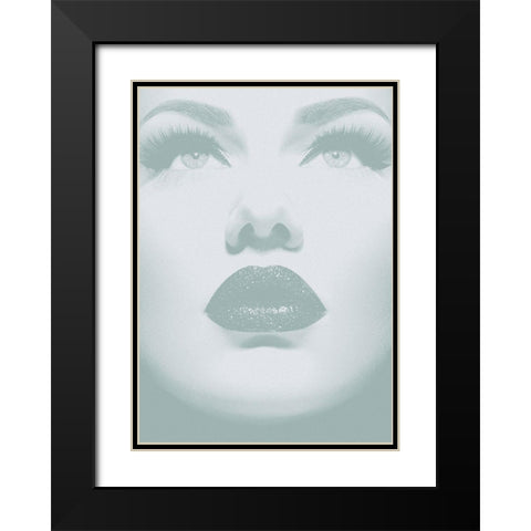 Lashes Black Modern Wood Framed Art Print with Double Matting by Design Fabrikken
