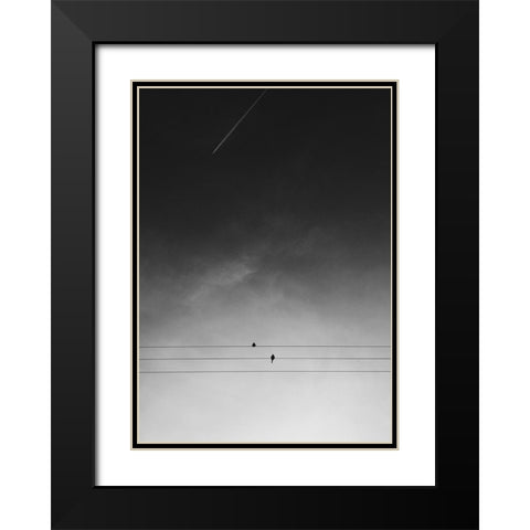 One Day Black Modern Wood Framed Art Print with Double Matting by Design Fabrikken