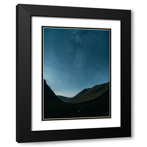 Star Light Black Modern Wood Framed Art Print with Double Matting by Design Fabrikken