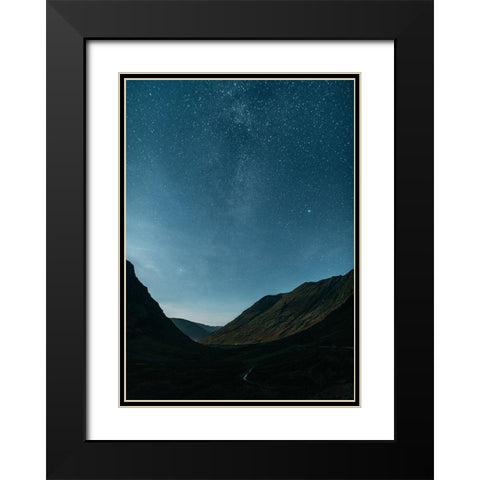 Star Light Black Modern Wood Framed Art Print with Double Matting by Design Fabrikken
