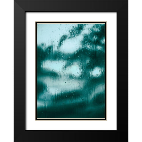 Blue Motion Black Modern Wood Framed Art Print with Double Matting by Design Fabrikken