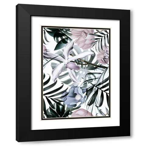 Jungle Fashion 2 Black Modern Wood Framed Art Print with Double Matting by Design Fabrikken