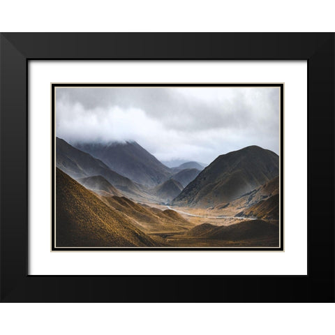 Bishop 9 Black Modern Wood Framed Art Print with Double Matting by Design Fabrikken