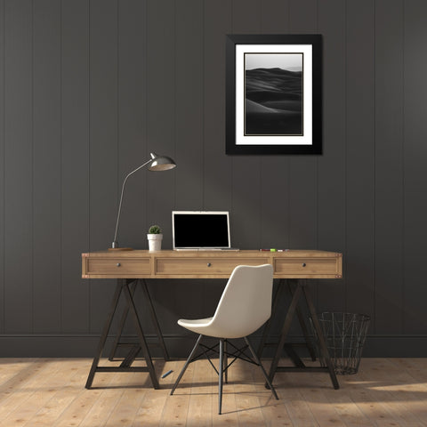 Black Dunes Black Modern Wood Framed Art Print with Double Matting by Design Fabrikken