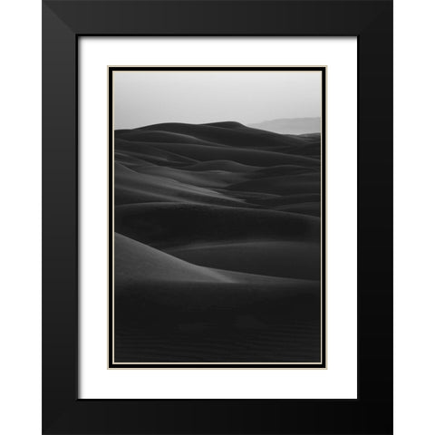 Black Dunes Black Modern Wood Framed Art Print with Double Matting by Design Fabrikken