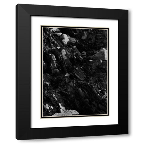 Black Rock Black Modern Wood Framed Art Print with Double Matting by Design Fabrikken