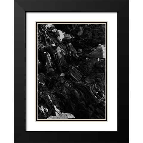 Black Rock Black Modern Wood Framed Art Print with Double Matting by Design Fabrikken