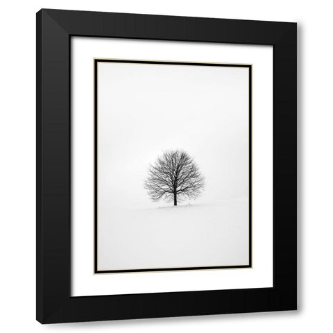 Solitary 1 Black Modern Wood Framed Art Print with Double Matting by Design Fabrikken