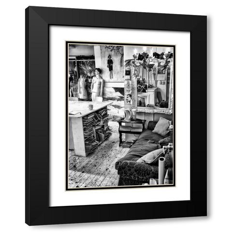 Workspace Black Modern Wood Framed Art Print with Double Matting by Design Fabrikken