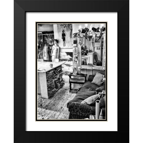 Workspace Black Modern Wood Framed Art Print with Double Matting by Design Fabrikken