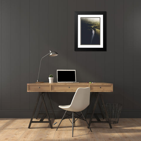 Road to Darkness Black Modern Wood Framed Art Print with Double Matting by Design Fabrikken