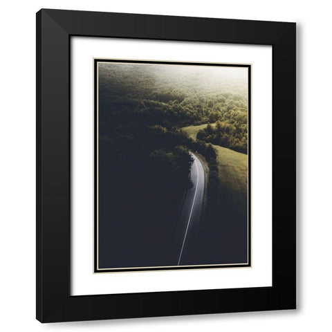 Road to Darkness Black Modern Wood Framed Art Print with Double Matting by Design Fabrikken