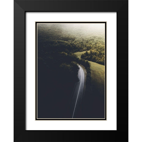 Road to Darkness Black Modern Wood Framed Art Print with Double Matting by Design Fabrikken
