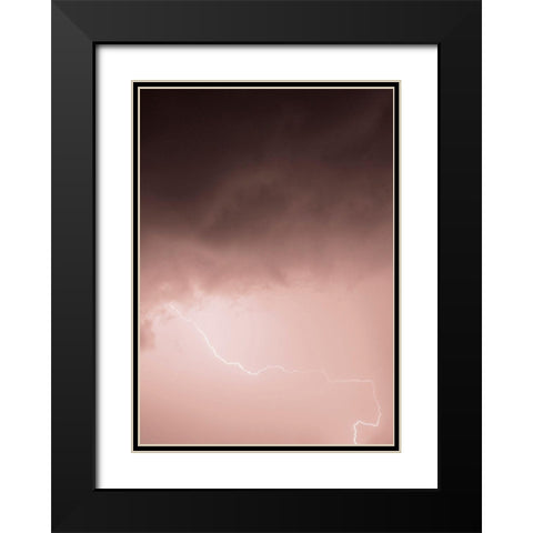 Lightning Pink Black Modern Wood Framed Art Print with Double Matting by Design Fabrikken