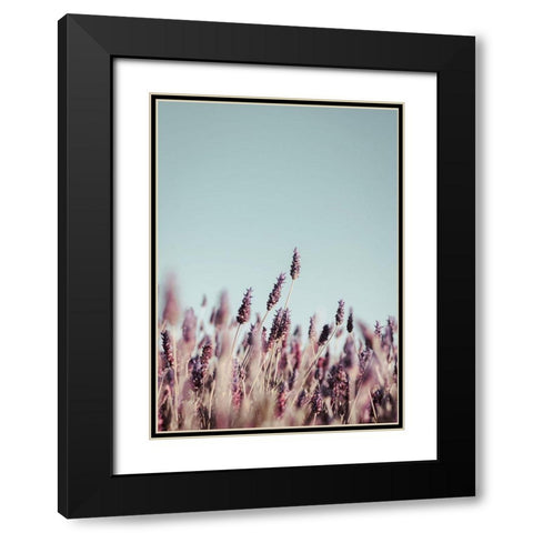Field Haze Black Modern Wood Framed Art Print with Double Matting by Design Fabrikken