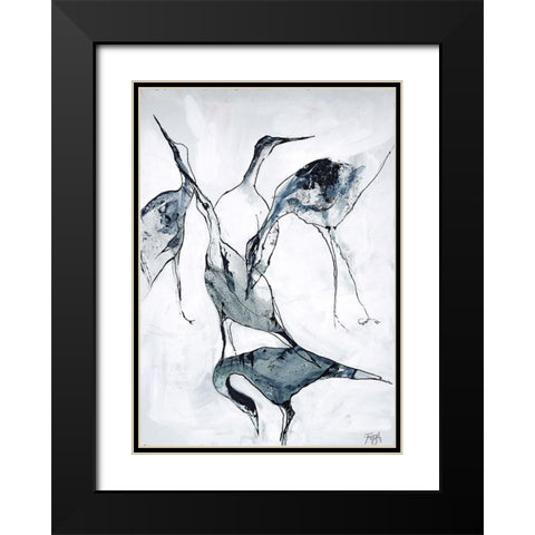 Crane 1 Black Modern Wood Framed Art Print with Double Matting by Design Fabrikken