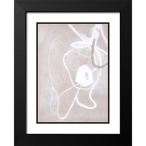 Fine Line 1 Black Modern Wood Framed Art Print with Double Matting by Design Fabrikken