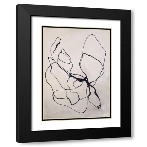 Fine Line 4 Black Modern Wood Framed Art Print with Double Matting by Design Fabrikken