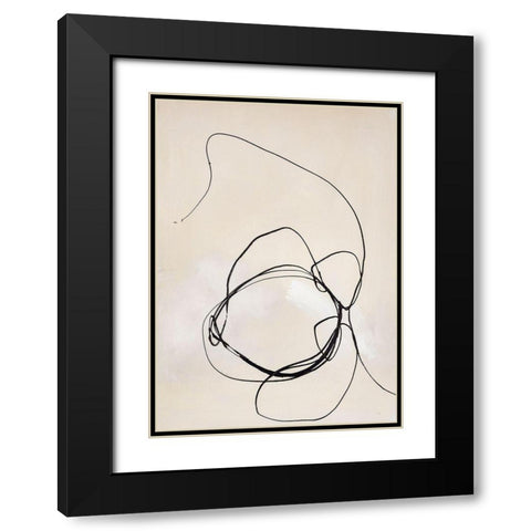 Fine Line 5 Black Modern Wood Framed Art Print with Double Matting by Design Fabrikken
