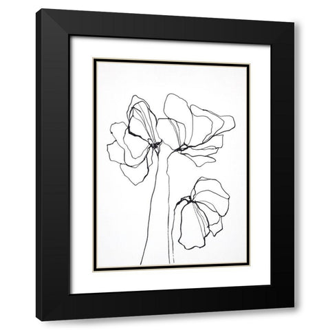 Fine Line 6 Black Modern Wood Framed Art Print with Double Matting by Design Fabrikken