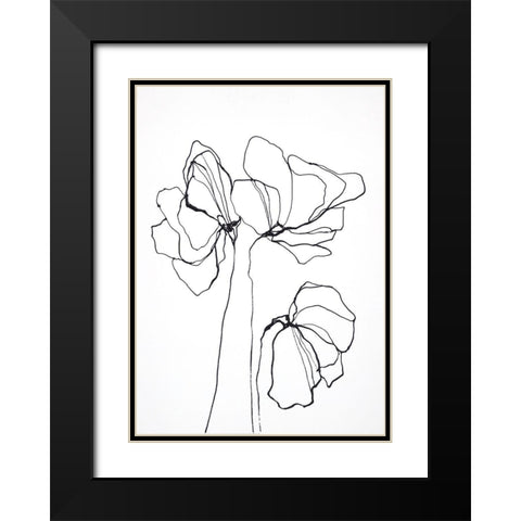 Fine Line 6 Black Modern Wood Framed Art Print with Double Matting by Design Fabrikken